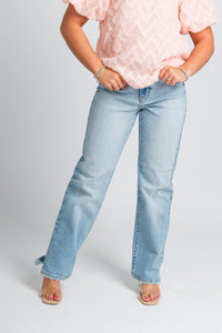 Cello high rise dad jeans light denim - Trendy jeans - Fun Easter Looks at Lush Fashion Lounge Boutique in Oklahoma