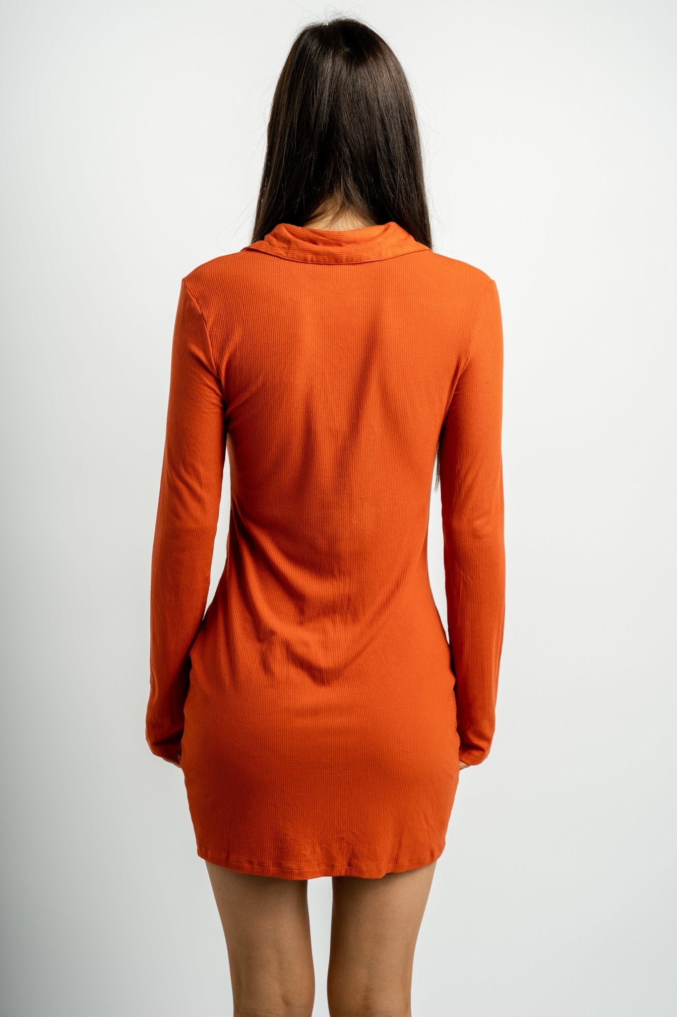 Ribbed Jersey Dress Rust Rust / Medium Ribbed Jersey Dress Rust Rust / Medium