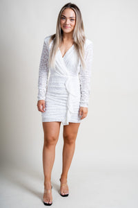 Velvet mini dress off white Stylish Dress - Womens Fashion Dresses at Lush Fashion Lounge Boutique in Oklahoma City