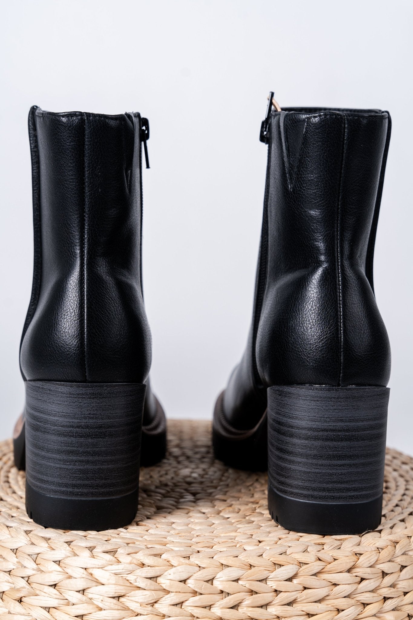 Nathan lug sole booties black - Trendy Shoes - Fashion Shoes at Lush Fashion Lounge Boutique in Oklahoma City