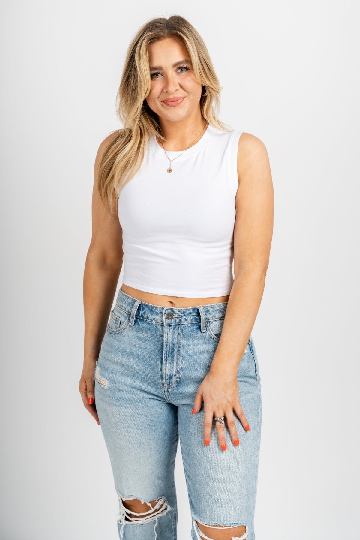 Z Supply Ivy tank top white - Z Supply Tank Top - Z Supply Tops, Dresses, Tanks, Tees, Cardigans, Joggers and Loungewear at Lush Fashion Lounge