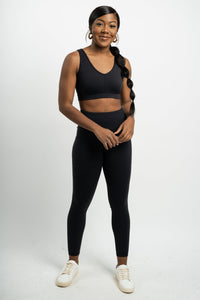 Lycra blend activewear leggings black | Lush Fashion Lounge: women's boutique leggings, boutique fashion leggings, boutique exercise leggings, cute affordable leggings