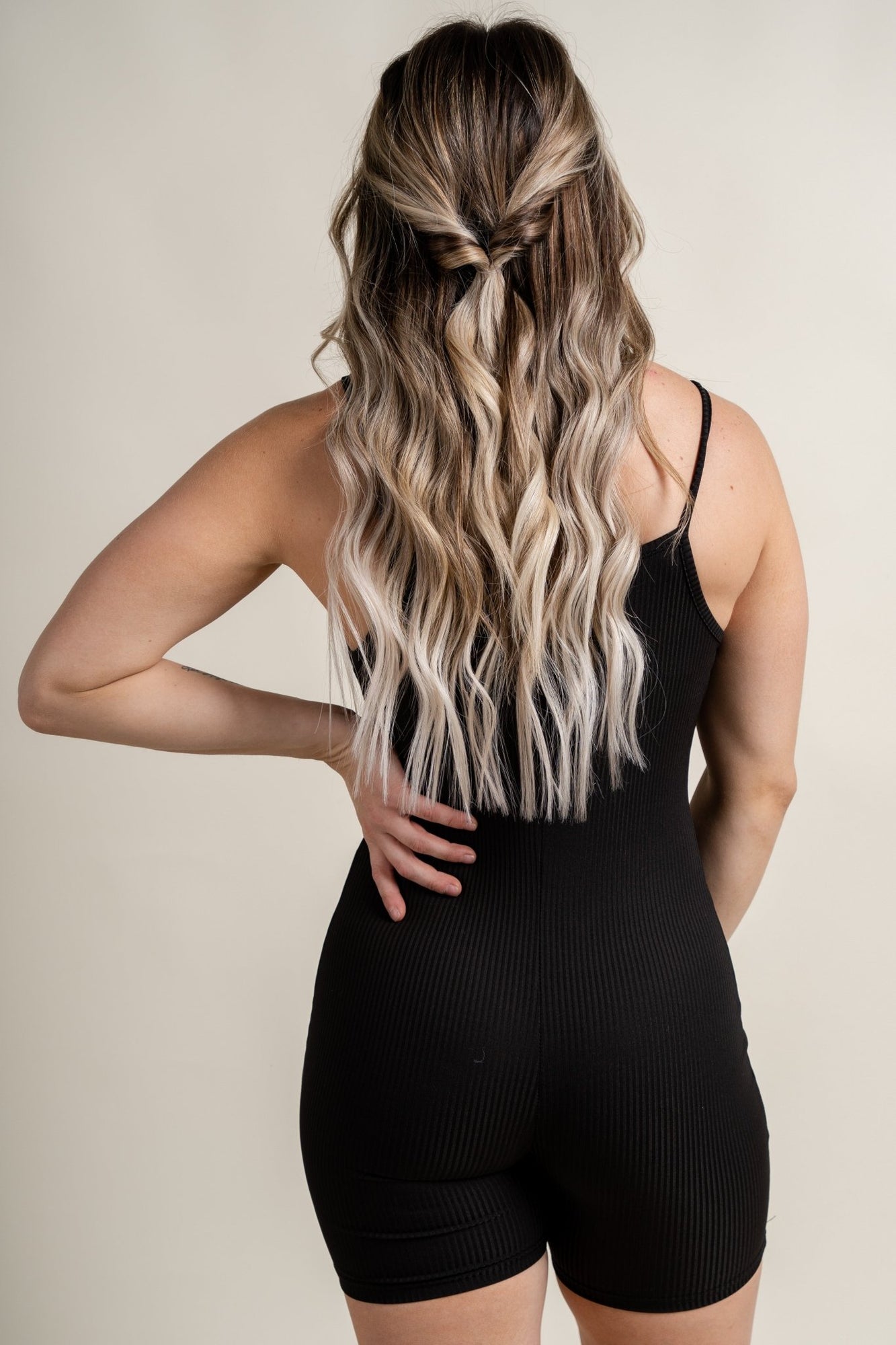 Ribbed biker romper with zipper black | Trendy Rompers - Lush Fashion ...