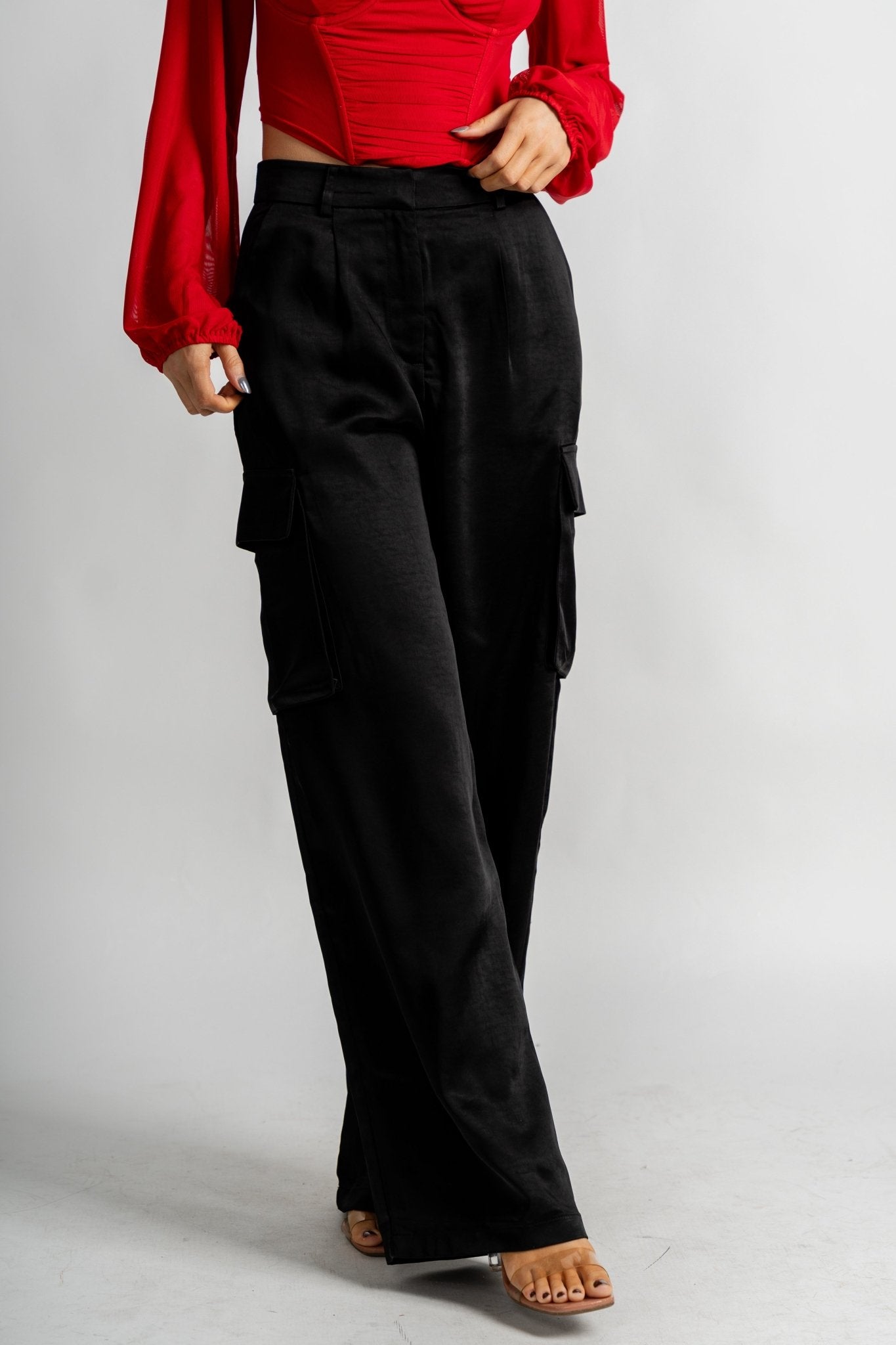 Laura K black chiffon wide leg pants, size 16 – Anita V Fashion