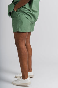 Elastic waist shorts green - Adorable Shorts - Stylish Comfortable Outfits at Lush Fashion Lounge Boutique in OKC