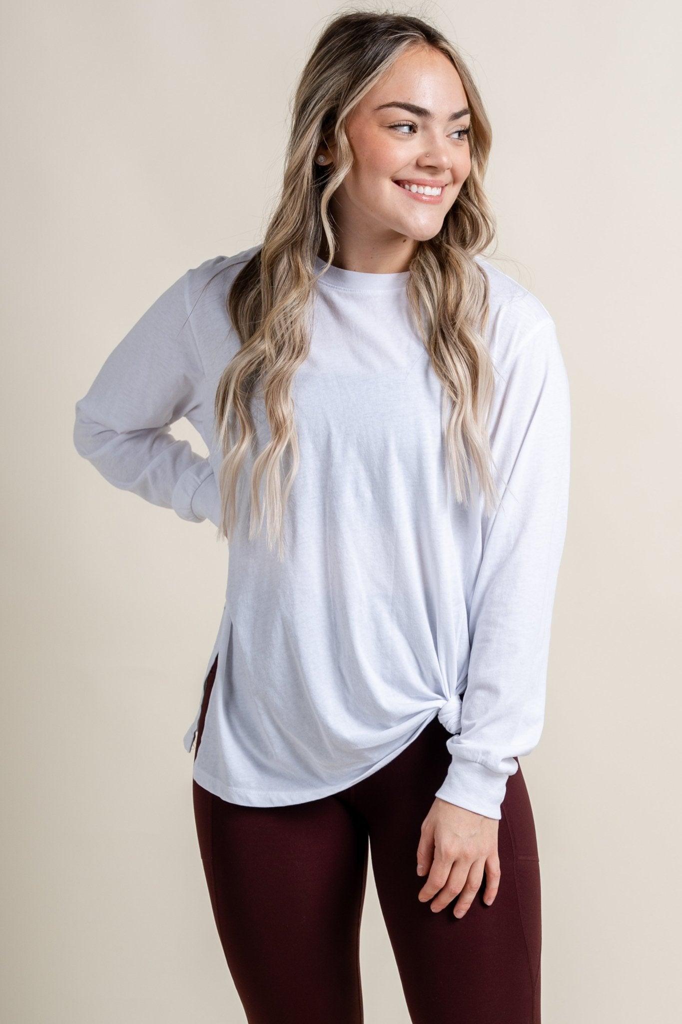 Z Supply cool down long sleeve top white - Z Supply tank top - Z Supply Tops, Dresses, Tanks, Tees, Cardigans, Joggers and Loungewear at Lush Fashion Lounge