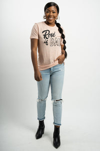 Rose is bae unisex short sleeve t-shirt peach - Trendy T-shirts - Cute Graphic Tee Fashion at Lush Fashion Lounge Boutique in Oklahoma