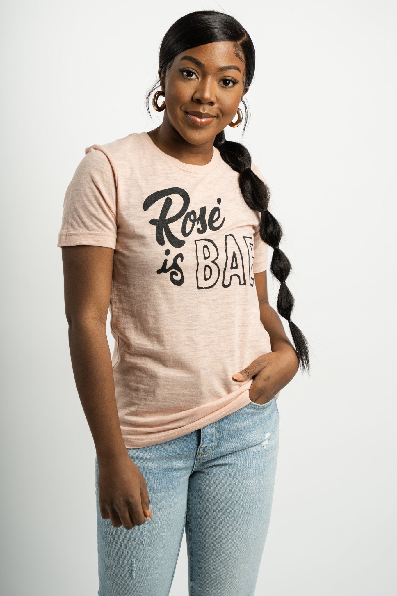 Rose is bae unisex short sleeve t-shirt peach - Stylish T-shirts - Trendy Graphic T-Shirts and Tank Tops at Lush Fashion Lounge Boutique in Oklahoma City