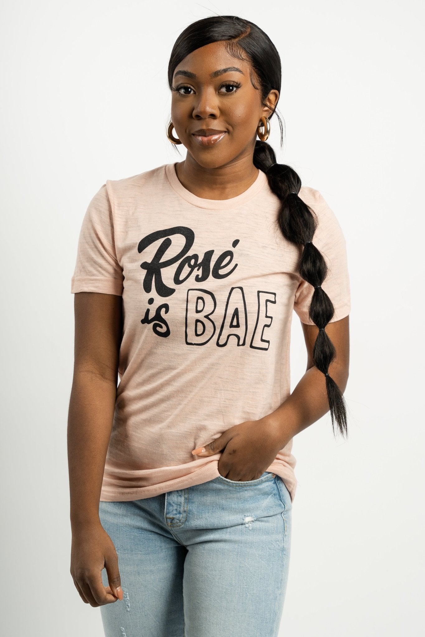 Rose is bae unisex short sleeve t-shirt peach - Cute T-shirts - Funny T-Shirts at Lush Fashion Lounge Boutique in Oklahoma City