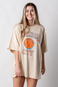 OKC Wonka oversized t-shirt off white - Trendy Oklahoma City Basketball T-Shirts Lush Fashion Lounge Boutique in Oklahoma City