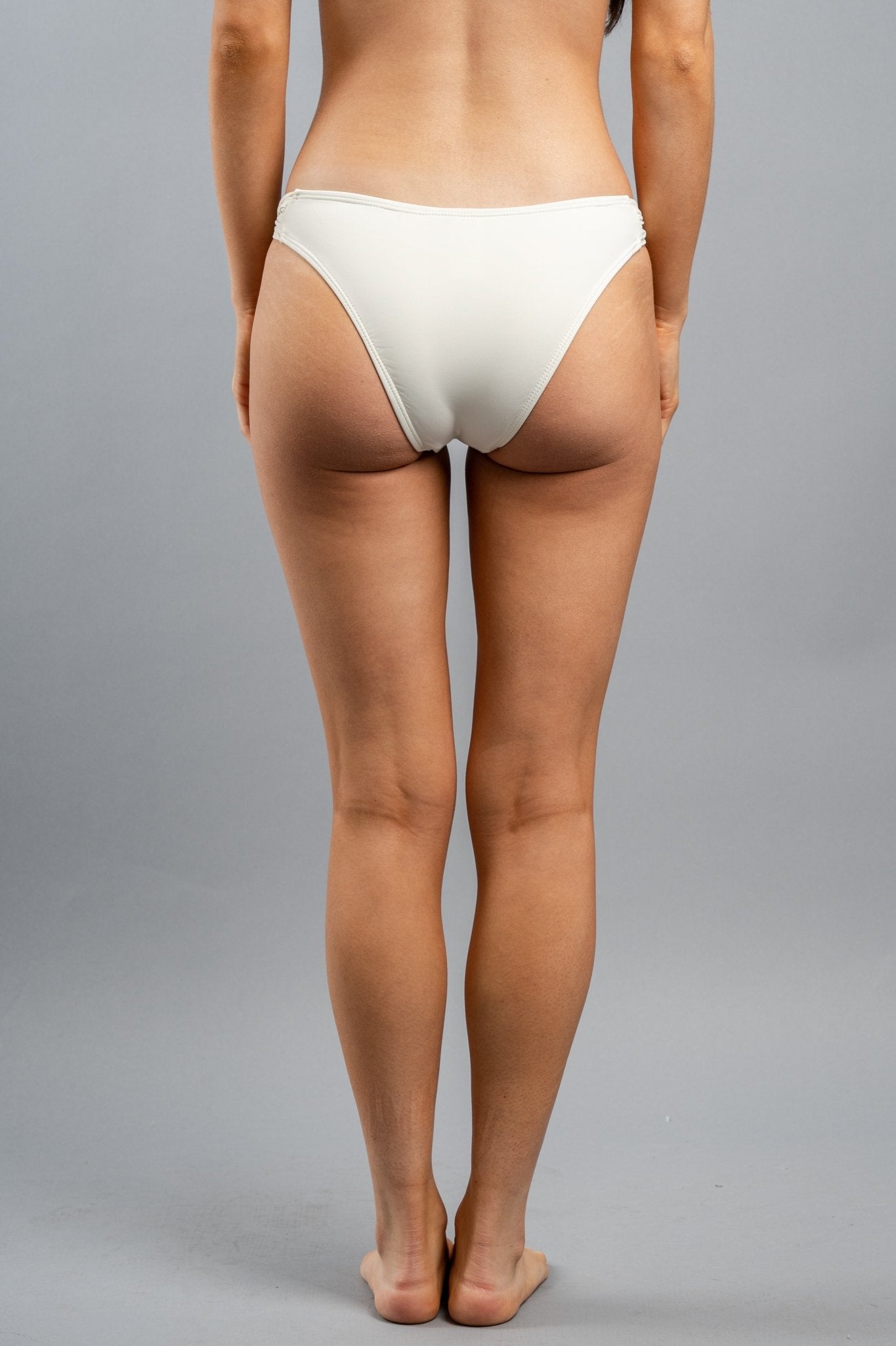 Side twist bikini bottoms white - Cute Swimwear - Affordable Swimsuits at Lush Fashion Lounge Boutique in Oklahoma City
