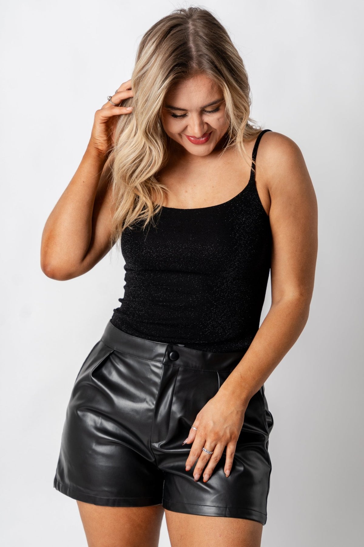 Z Supply Anza sparkle cami tank top black - Z Supply top - Z Supply Tops, Dresses, Tanks, Tees, Cardigans, Joggers and Loungewear at Lush Fashion Lounge