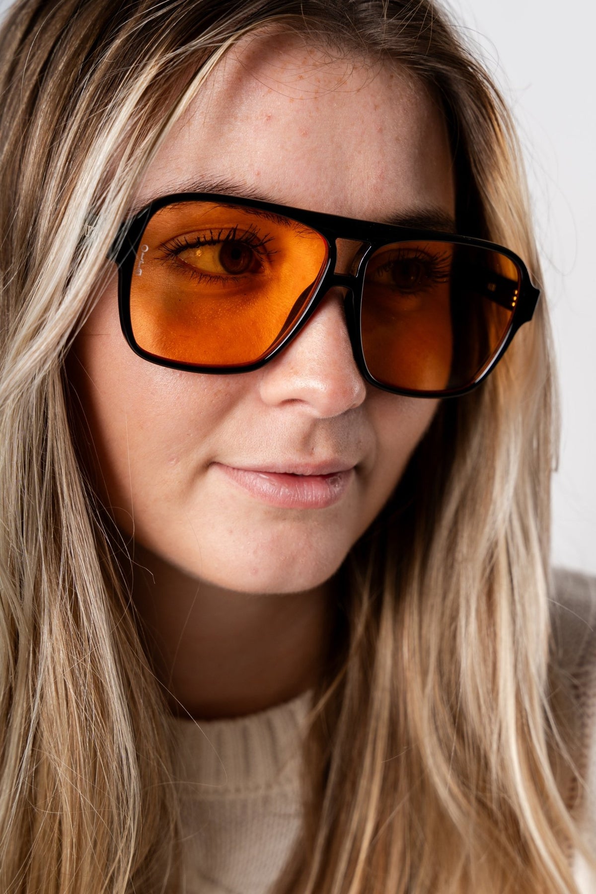 Otra Alix sunglasses black/orange - Stylish Sunglasses - Cute Sunglasses at Lush Fashion Lounge Boutique in Oklahoma