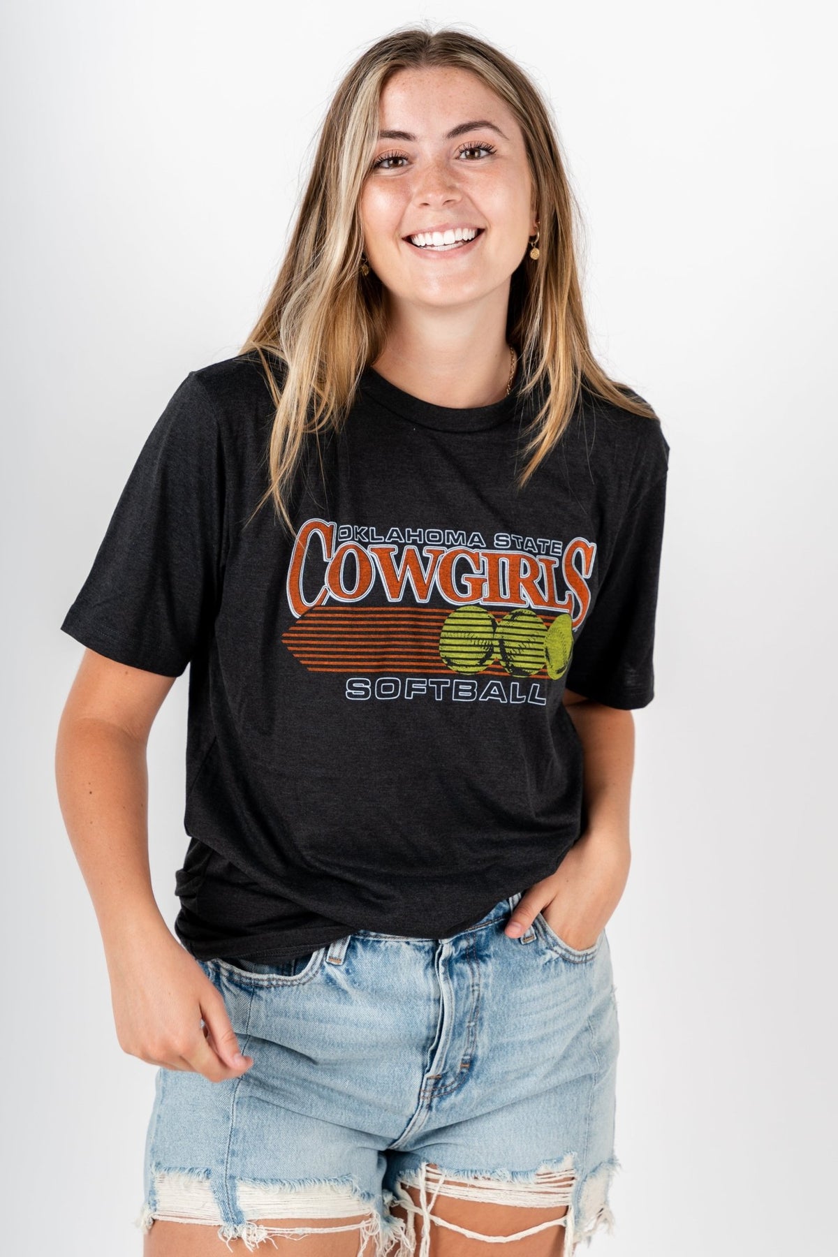 OSU OSU softball lines unisex t-shirt black T-shirts | Lush Fashion Lounge Trendy Oklahoma State Cowboys Apparel & Cute Gameday T-Shirts