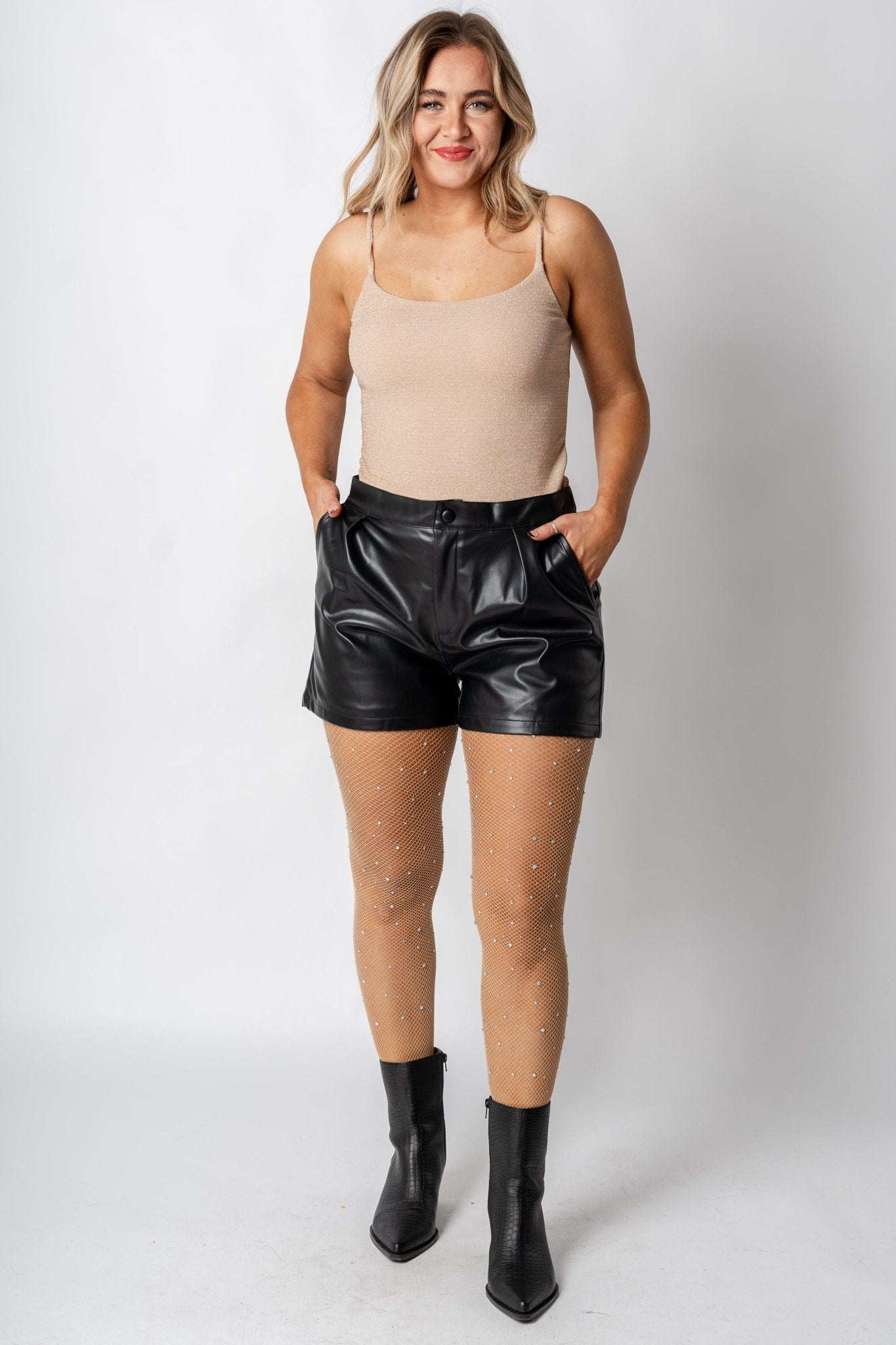 Rhinestone fishnet pantyhose nude  Trendy Pants - Lush Fashion Lounge