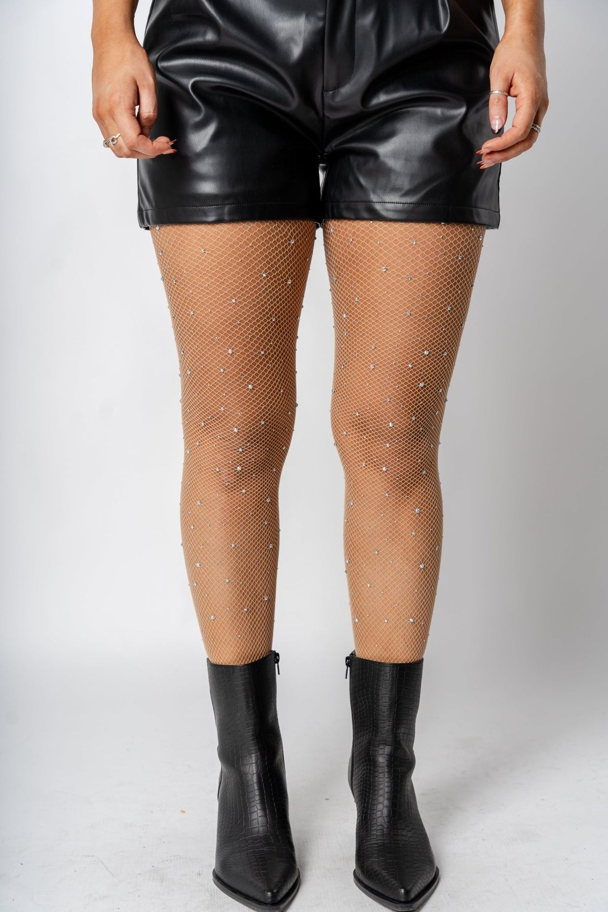 Rhinestone fishnet pantyhose nude - Trendy New Year's Eve Outfits at Lush Fashion Lounge Boutique in Oklahoma City