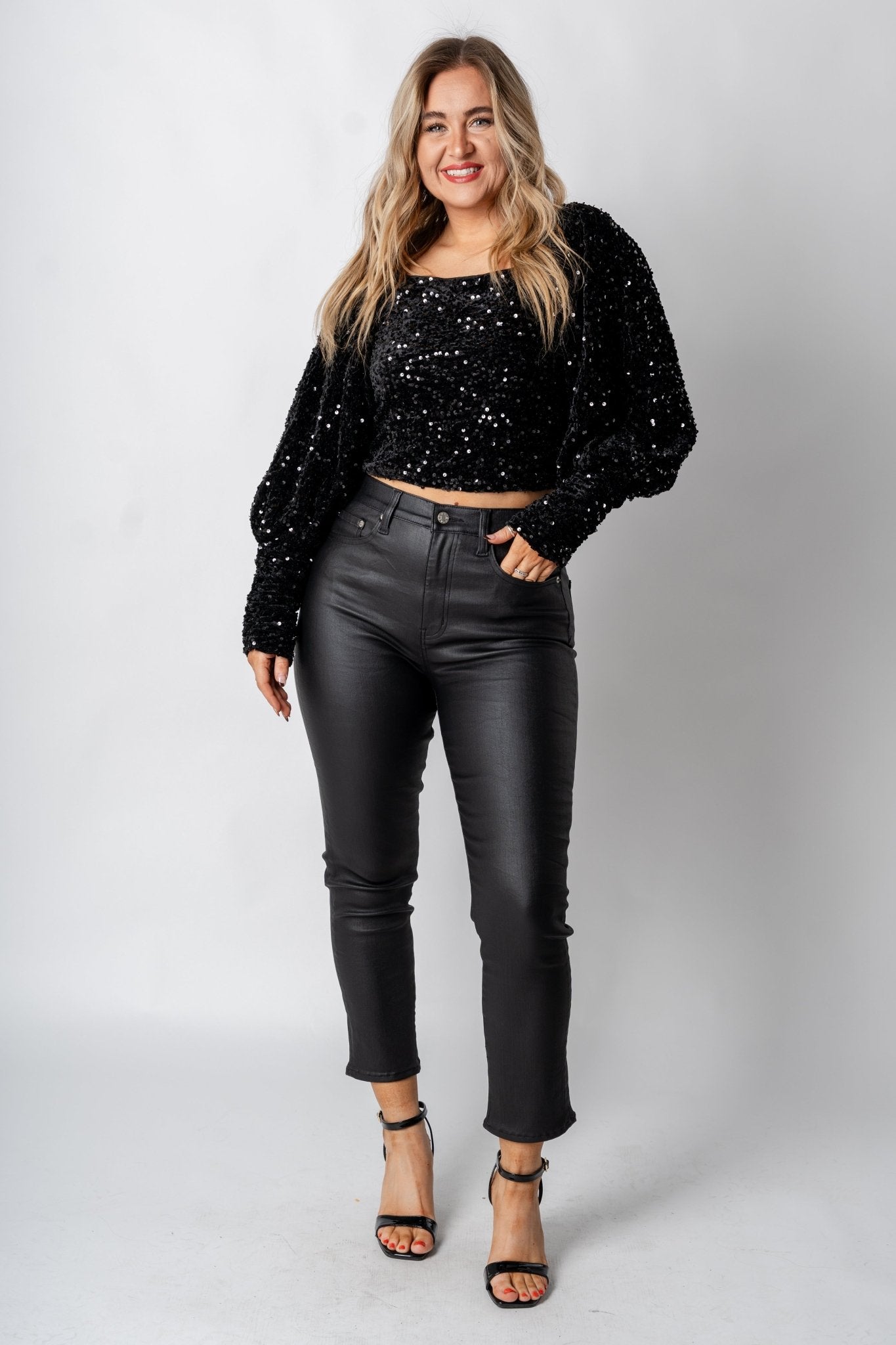 Daze daily drive high rise faux leather pants - Affordable New Year's Eve Party Outfits at Lush Fashion Lounge Boutique in Oklahoma City