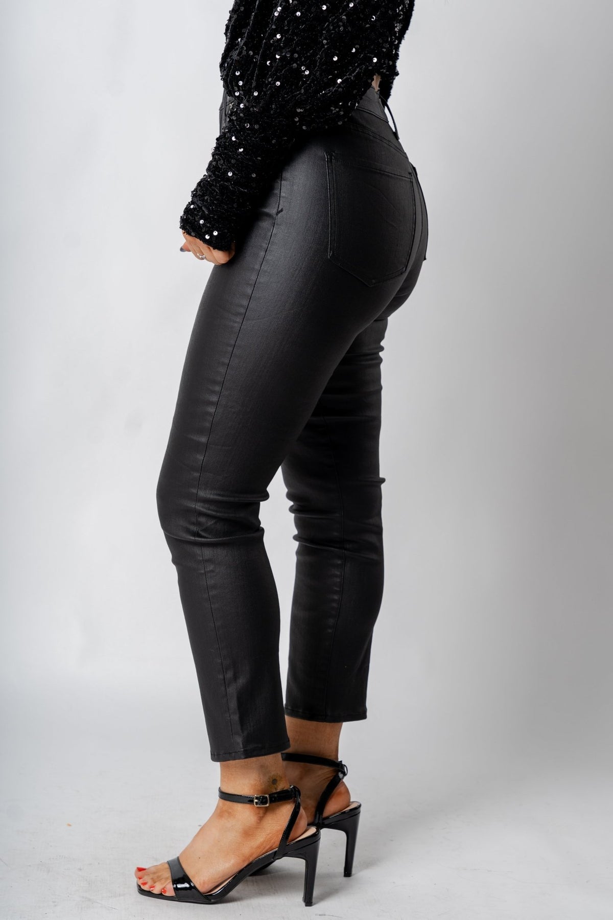 Daze daily drive high rise faux leather pants - Trendy New Year's Eve Outfits at Lush Fashion Lounge Boutique in Oklahoma City