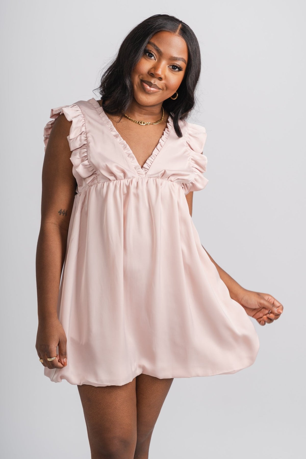 Ruffle baby doll dress pink - Stylish dress - Cute Easter Outfits at Lush Fashion Lounge Boutique in Oklahoma