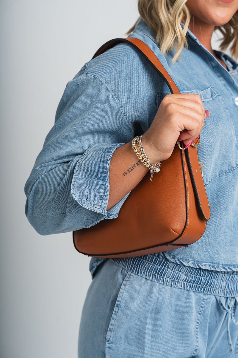 Charlotte shoulder bag cognac - Trendy Bags at Lush Fashion Lounge Boutique in Oklahoma City