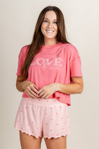 Z Supply vintage love t-shirt pink cherry - Z Supply t-shirt - Z Supply Clothing at Lush Fashion Lounge Trendy Boutique Oklahoma City