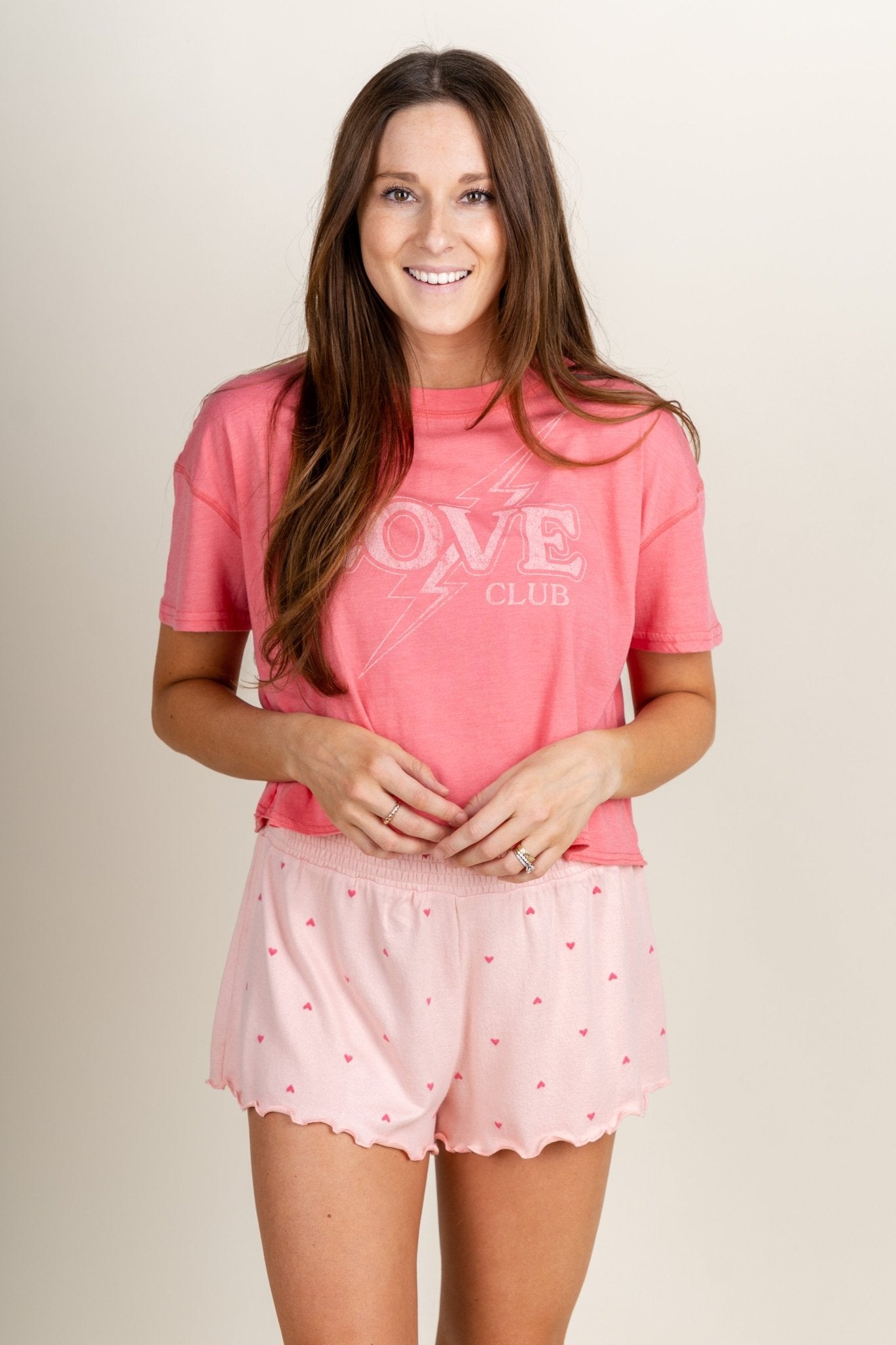 Z Supply vintage love t-shirt pink cherry - Z Supply t-shirt - Z Supply Tops, Dresses, Tanks, Tees, Cardigans, Joggers and Loungewear at Lush Fashion Lounge
