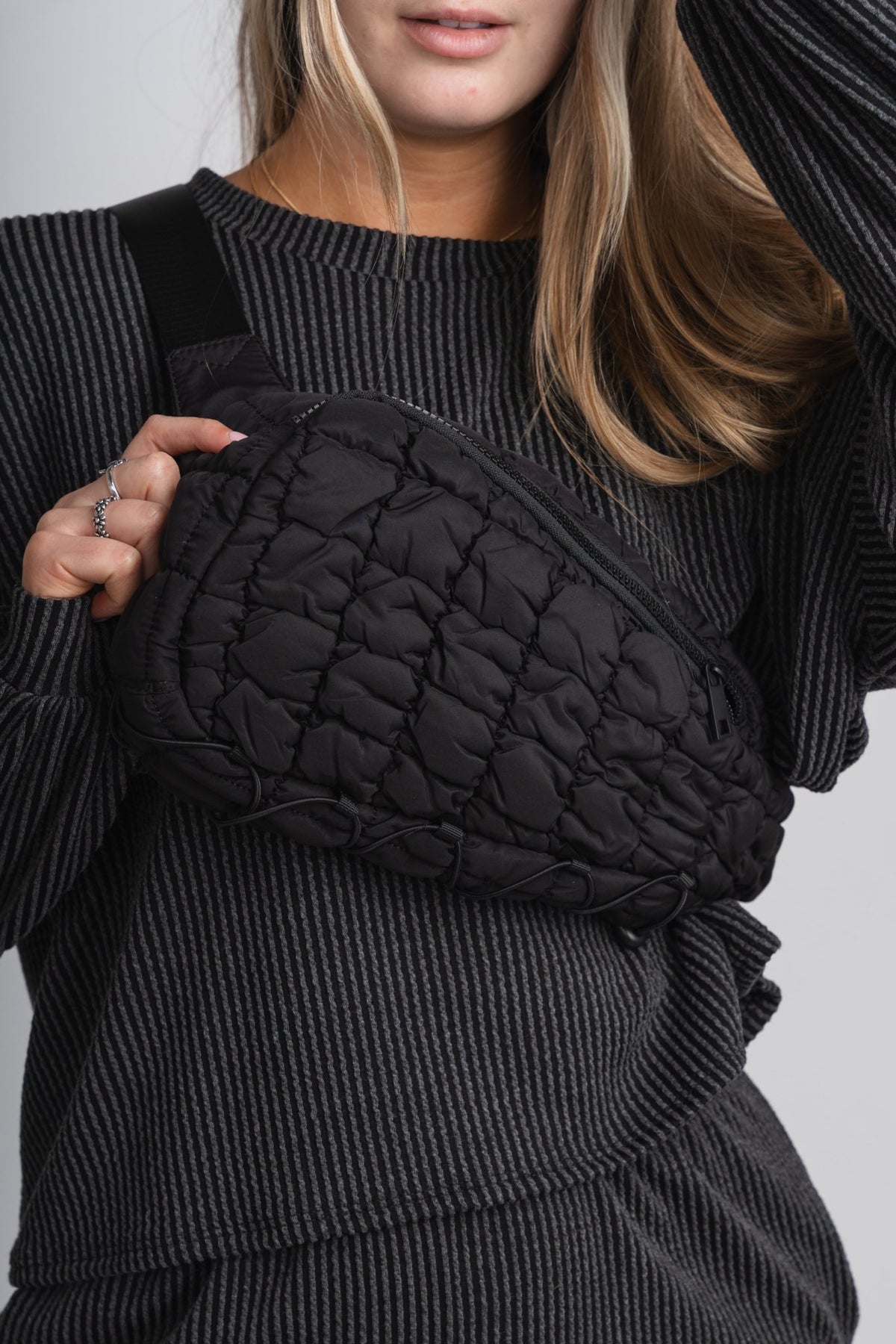 Quilted sling bag black - Trendy Bags at Lush Fashion Lounge Boutique in Oklahoma City