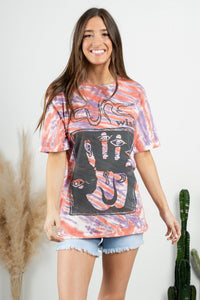 DayDreamer The Cure Wish Tour tie dye t-shirt midsummer - Trendy Band T-Shirts and Sweatshirts at Lush Fashion Lounge Boutique in Oklahoma City