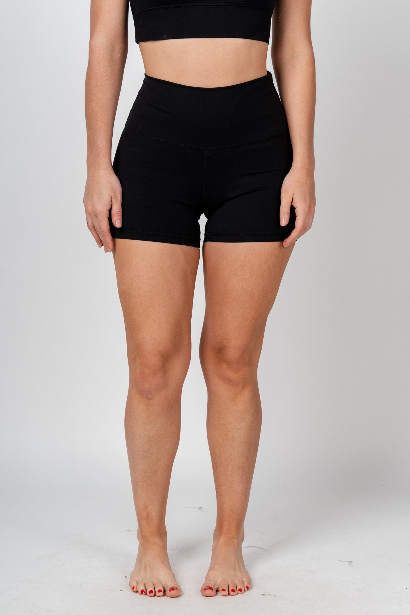 4 inch inseam biker shorts black - Affordable biker shorts - Boutique Shorts at Lush Fashion Lounge Boutique in Oklahoma City