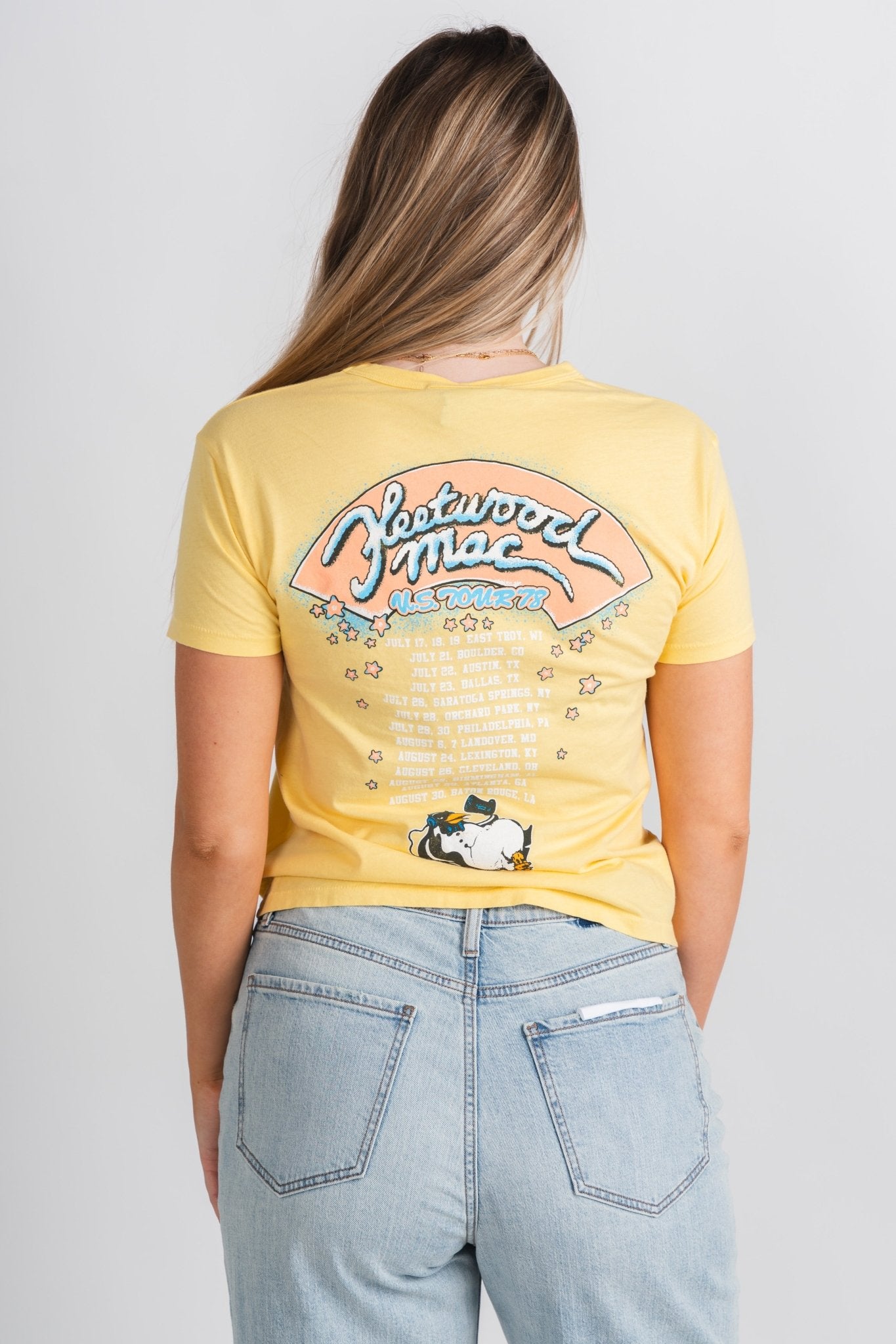DayDreamer Fleetwood Mac tour 78 ringer t-shirt yellow bloom