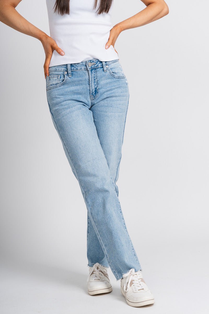 JBD low rise straight leg jeans light wash | Lush Fashion Lounge: boutique women's jeans, fashion jeans for women, affordable fashion jeans, cute boutique jeans