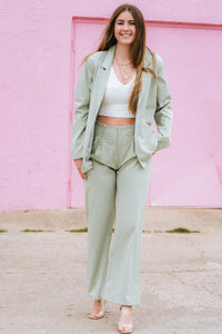 Wide leg pants light sage - Cute Pants - Trendy Easter Clothing Line at Lush Fashion Lounge Boutique in Oklahoma