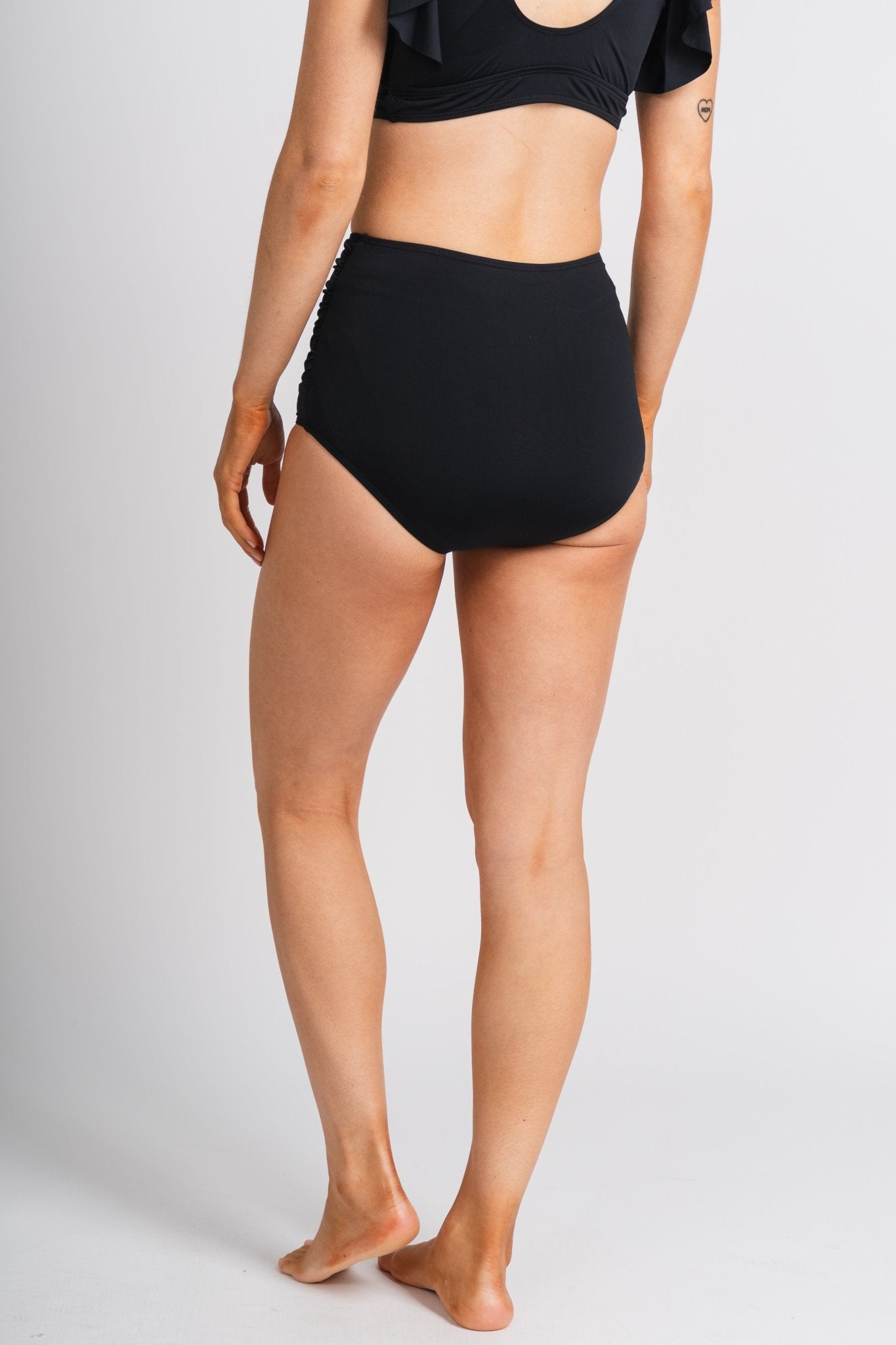 High waist bikini bottoms black - Cute swimsuit - Fun Vacay Basics at Lush Fashion Lounge Boutique in Oklahoma City