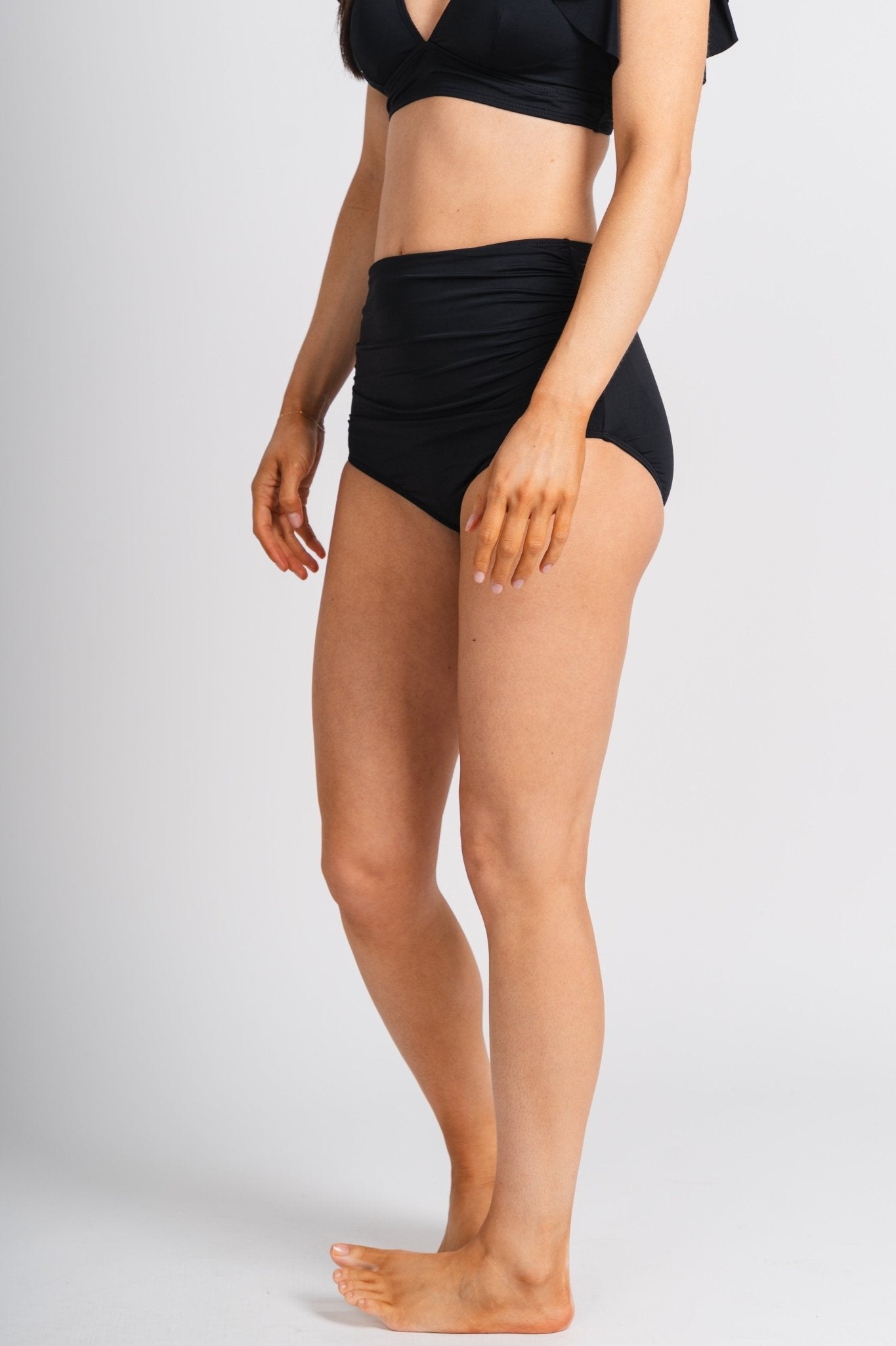 High waist bikini bottoms black - Fun swimsuit - Unique Getaway Gear at Lush Fashion Lounge Boutique in Oklahoma