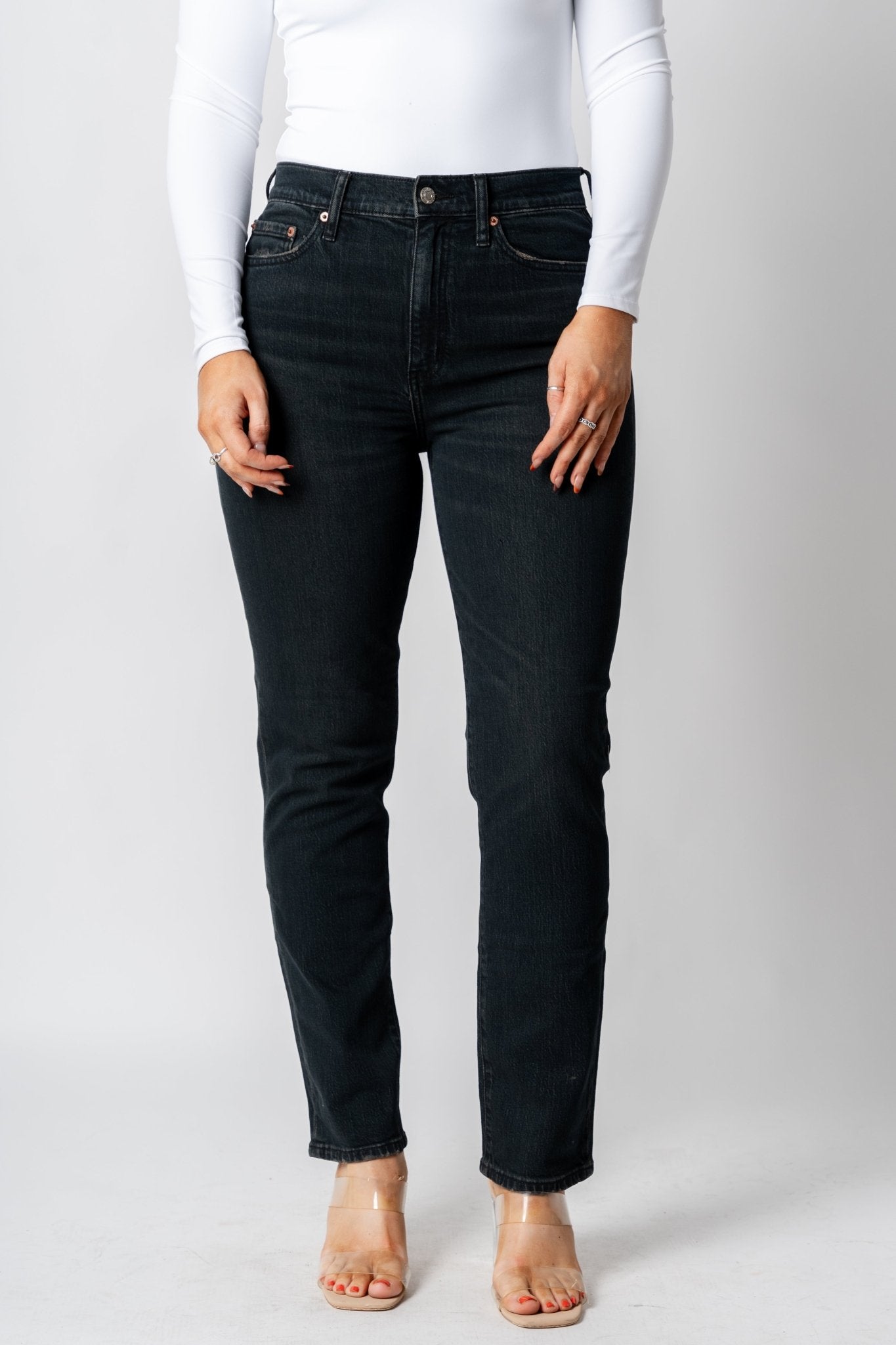 Daze high rise slim straight jeans inked | Lush Fashion Lounge: boutique women's jeans, fashion jeans for women, affordable fashion jeans, cute boutique jeans