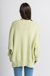 Oversized mock neck sweater pistachio - Trendy Sweaters - Fun Easter Looks at Lush Fashion Lounge Boutique in Oklahoma