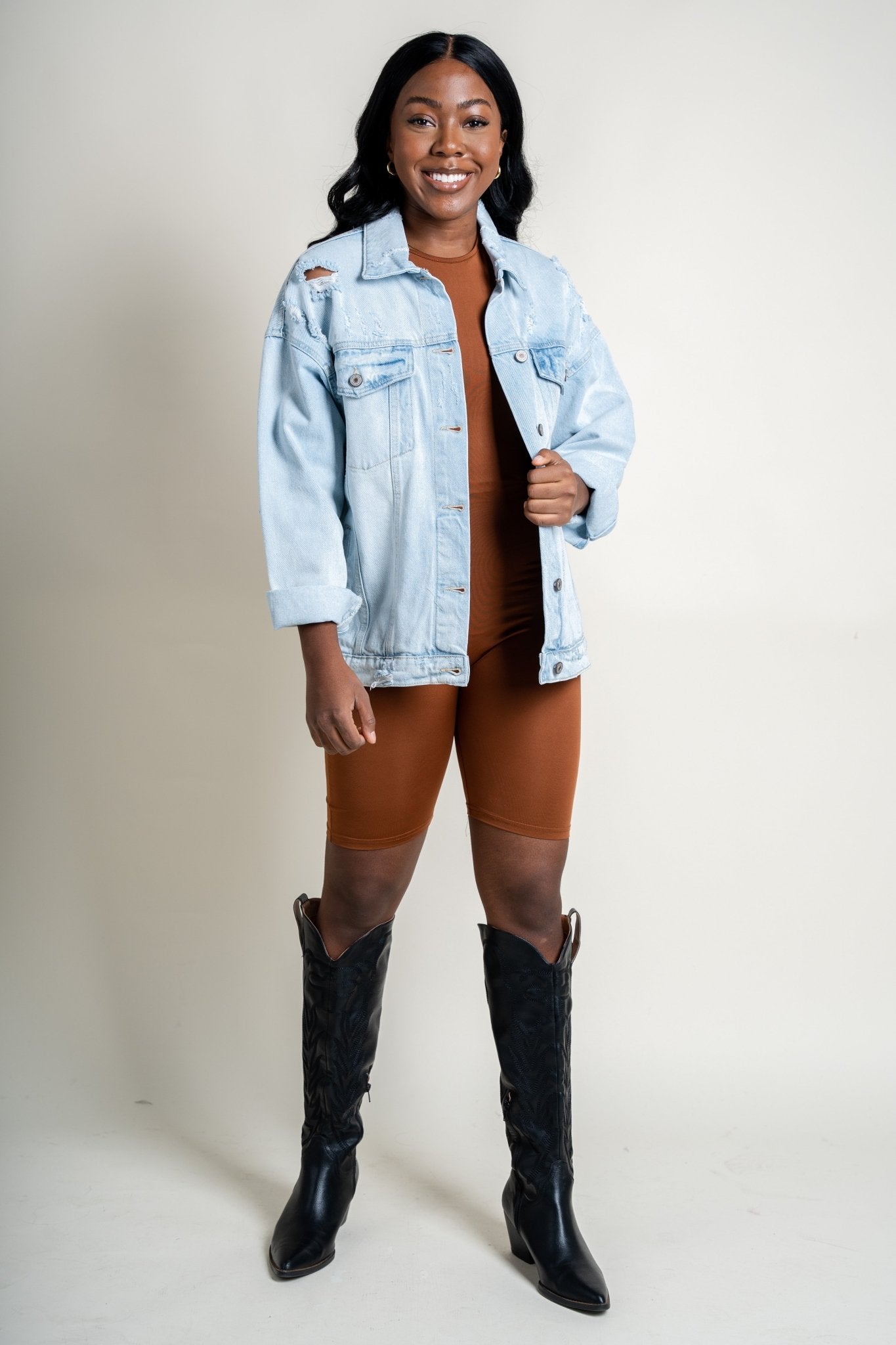 Zip back biker romper brown - Trendy Romper - Fashion Rompers & Pantsuits at Lush Fashion Lounge Boutique in Oklahoma City