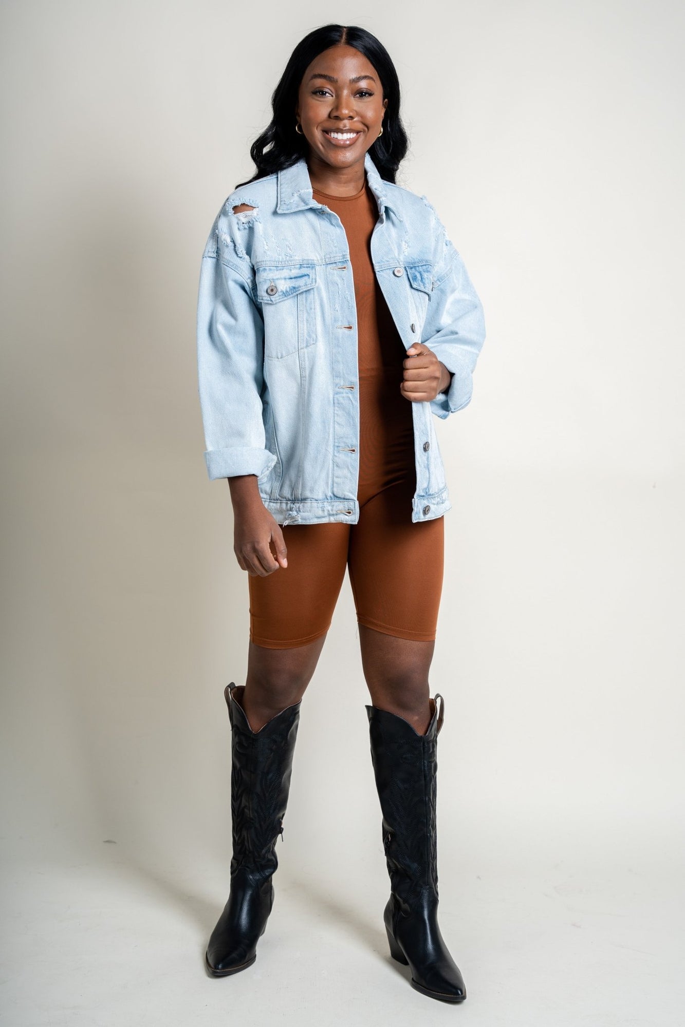 Zip back biker romper brown | Trendy Rompers - Lush Fashion Lounge