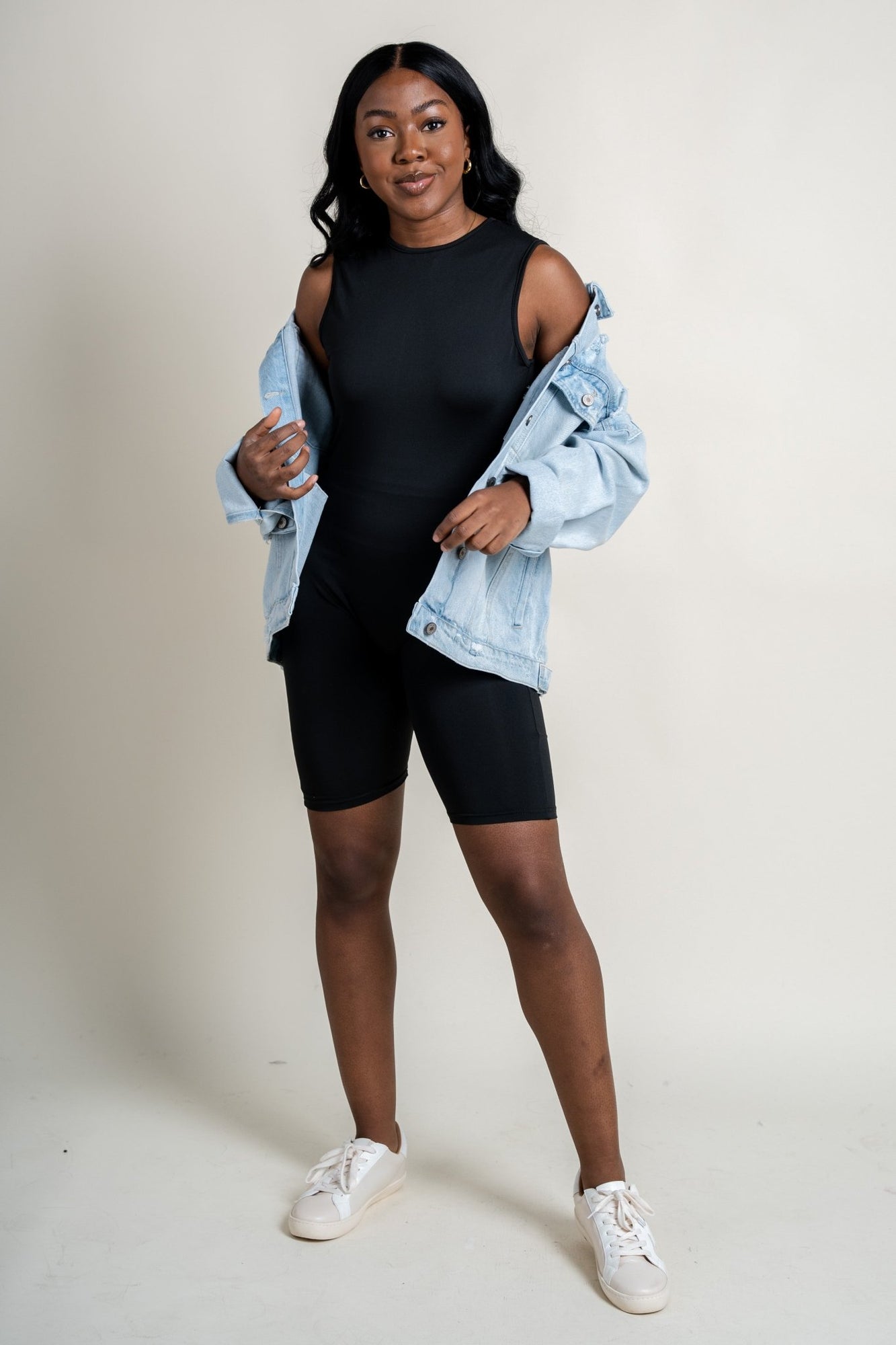 Zip back biker romper black | Trendy Rompers - Lush Fashion Lounge