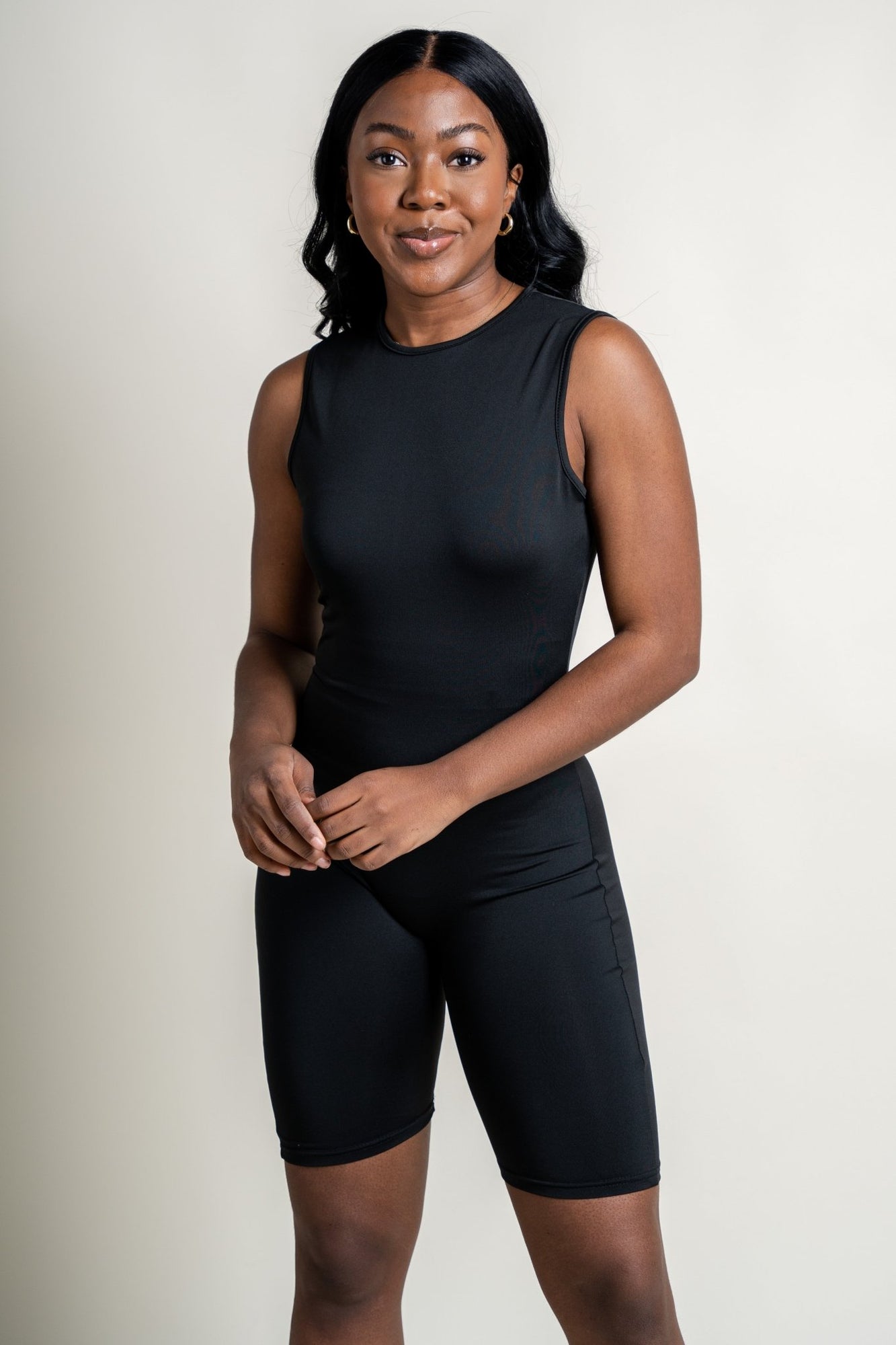 Zip back biker romper black | Trendy Rompers - Lush Fashion Lounge