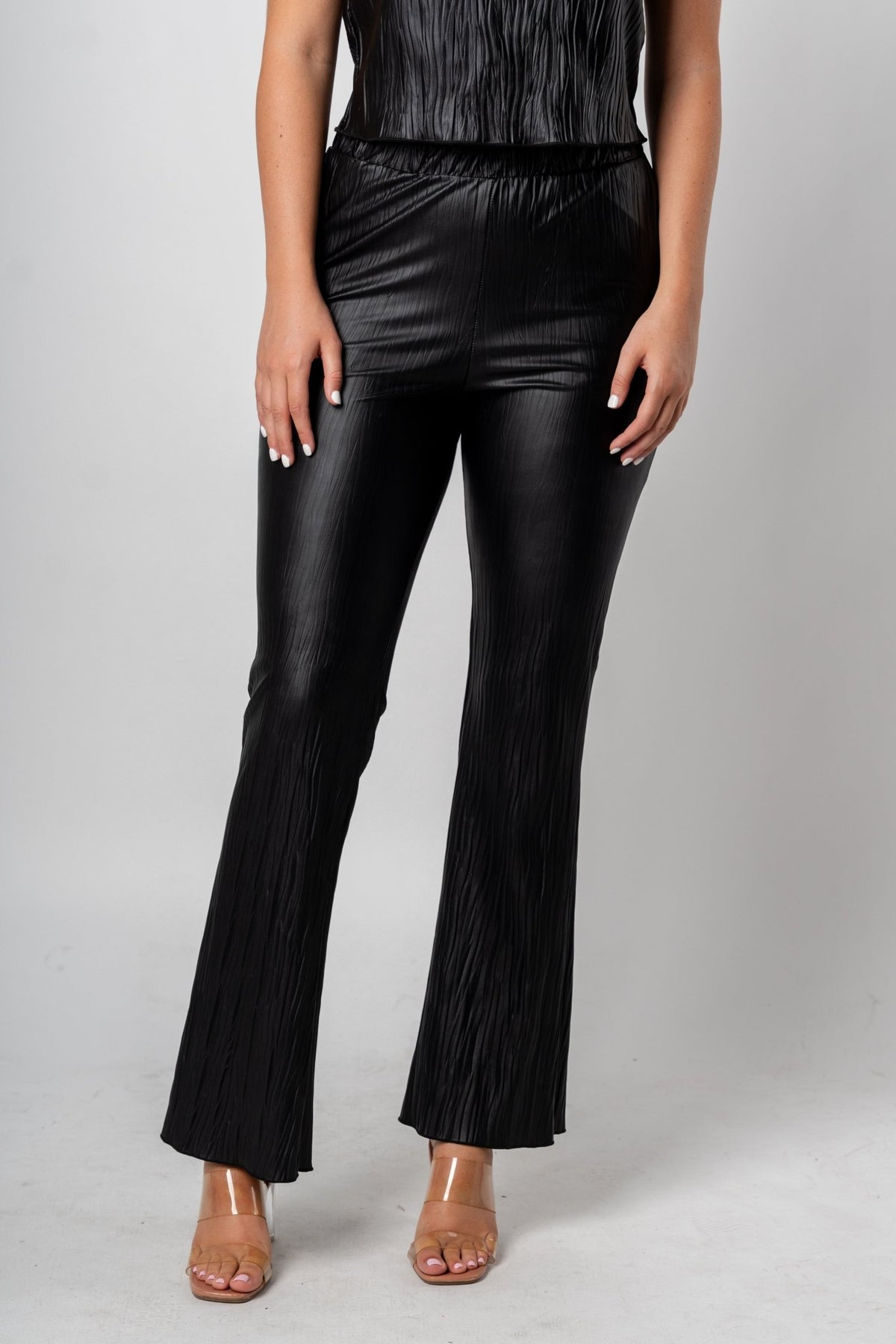 Pleated flare pants black | Lush Fashion Lounge: women's boutique pants, boutique women's pants, affordable boutique pants, women's fashion pants