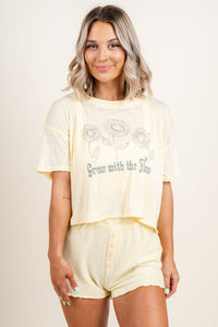Z Supply sunflower sleep tee sunflower - Z Supply tops - Z Supply Apparel at Lush Fashion Lounge Trendy Boutique Oklahoma City