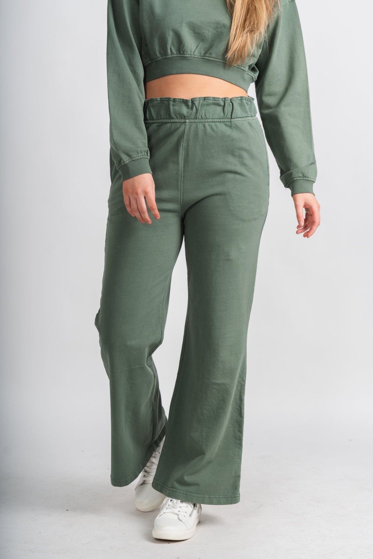 Mineral sweatpants gray green - Trendy Pants - Cute Loungewear Collection at Lush Fashion Lounge Boutique in Oklahoma City