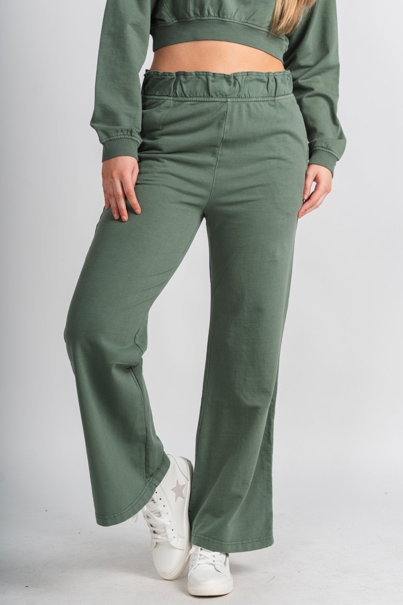 Mineral sweatpants gray green - Cute Pants - Fun Cozy Basics at Lush Fashion Lounge Boutique in Oklahoma City