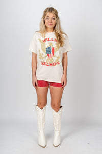 Willie Nelson Eagle thrifted t-shirt off white - Vintage Band T-Shirts and Sweatshirts at Lush Fashion Lounge Boutique in Oklahoma City