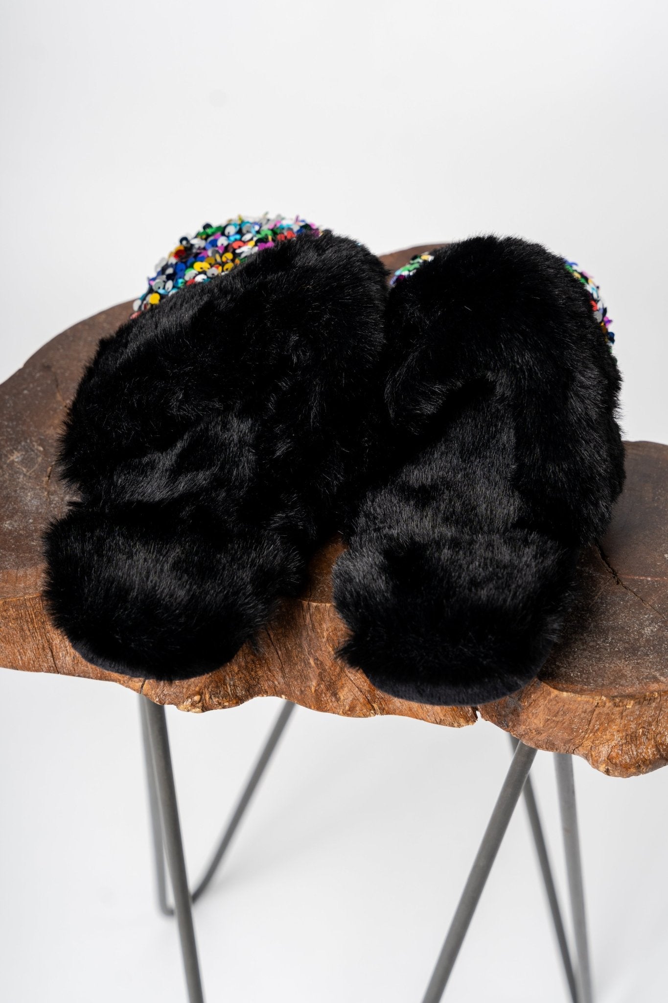 Fiesta sequin slippers black - Trendy Gifts at Lush Fashion Lounge Boutique in Oklahoma City