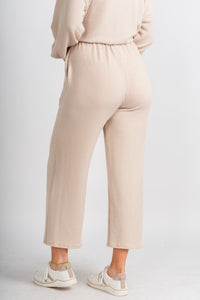 Manifest ribbed pants taupe - Adorable Pants - Stylish Comfortable Outfits at Lush Fashion Lounge Boutique in OKC