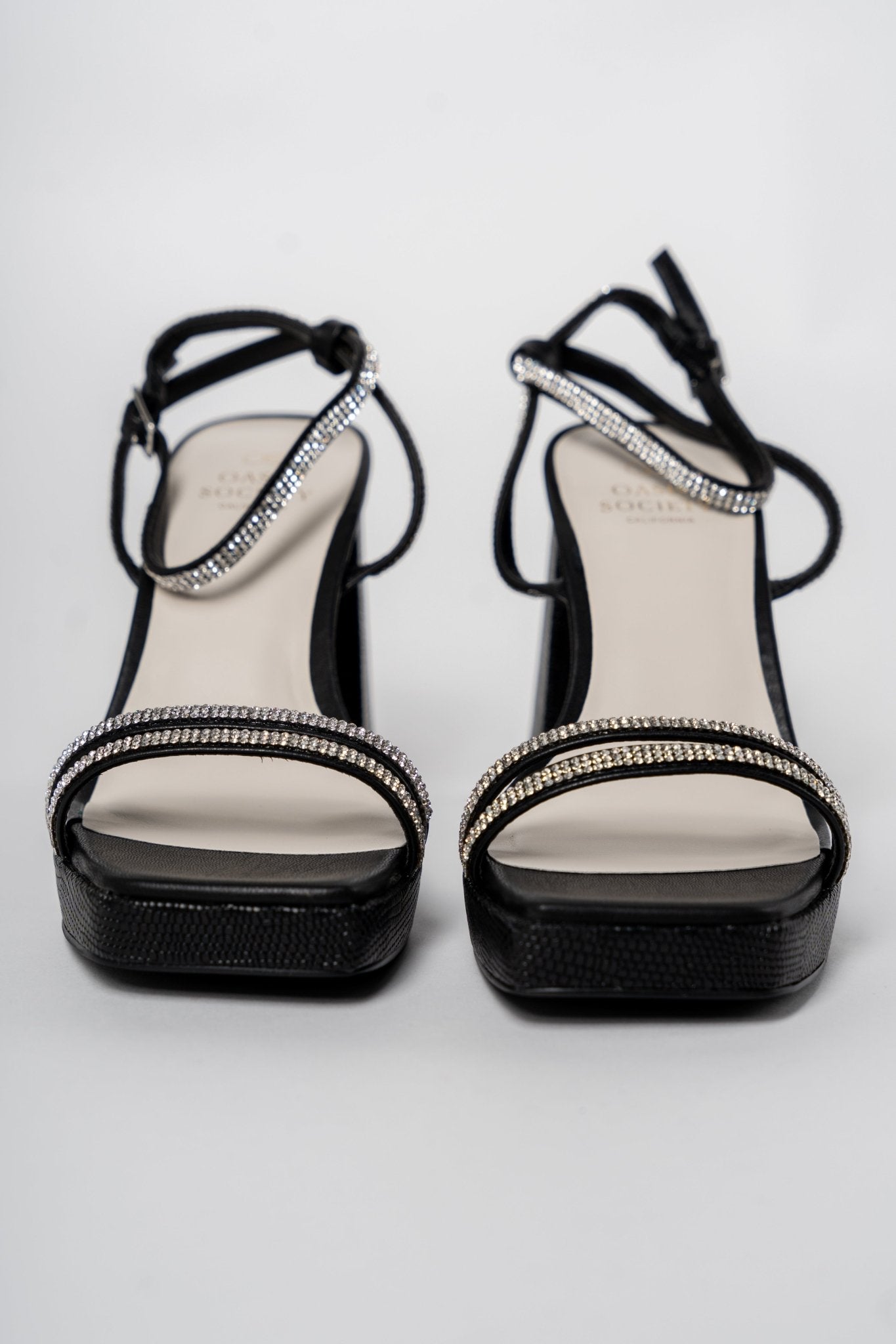 Suva rhinestone strappy heels black - Trendy shoes - Fashion Shoes at Lush Fashion Lounge Boutique in Oklahoma City