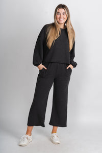 Manifest ribbed pants black | Lush Fashion Lounge: women's boutique pants, boutique women's pants, affordable boutique pants, women's fashion pants