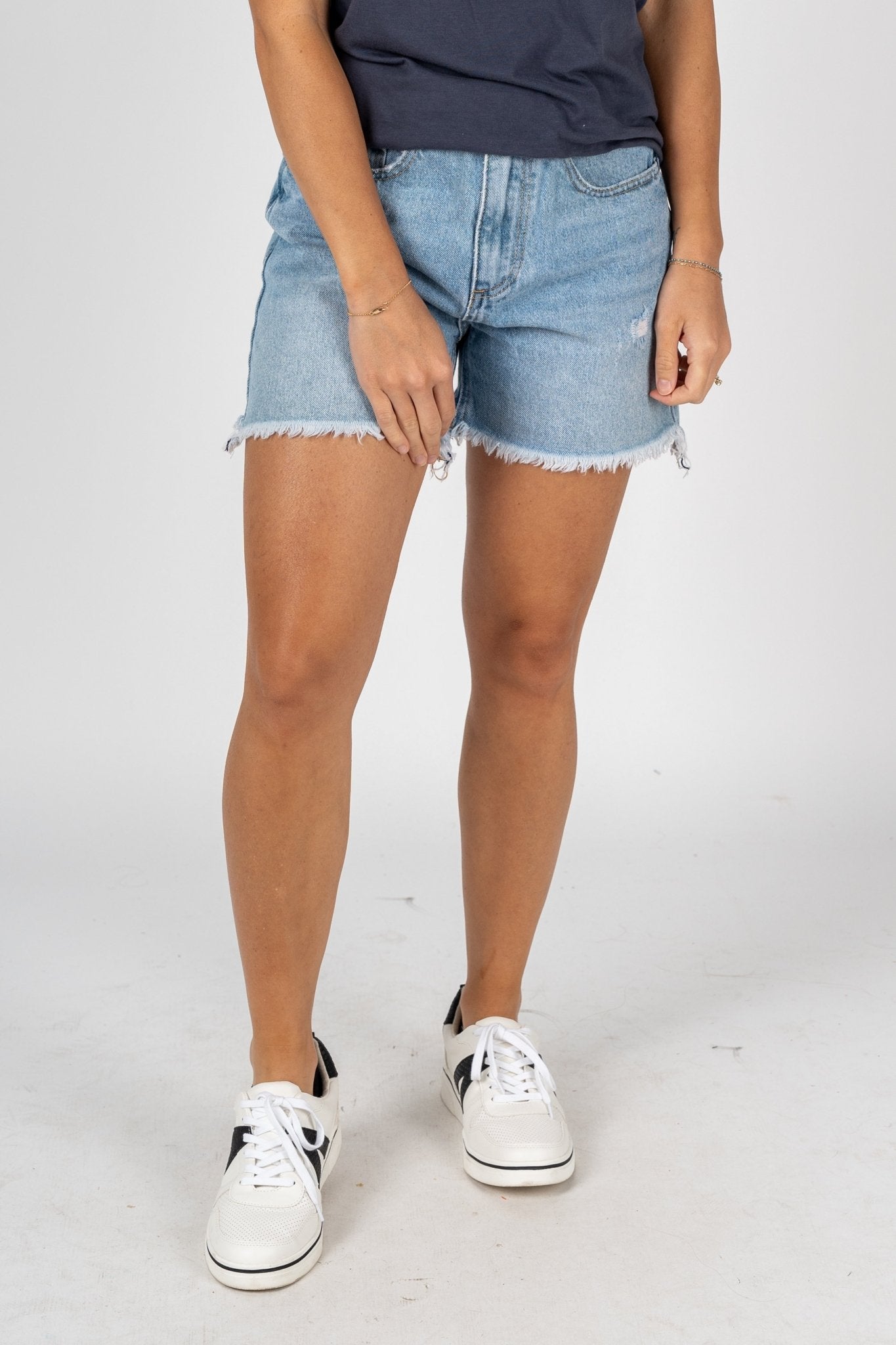 Distressed denim shorts medium - Affordable Shorts - Boutique Shorts at Lush Fashion Lounge Boutique in Oklahoma City